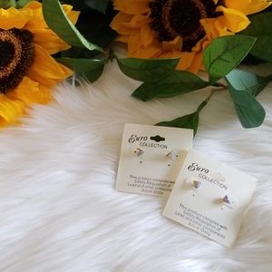 Gold/Blue Stud Earring